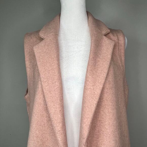 Love Tree Long Line Vest Size Small Blush Pink Layers Fall Fashion Knee-Length - Picture 4 of 13